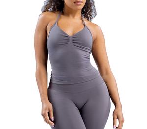 Custom LOGO High Quality Organic Cotton Knitted Hip Hop Slim Fit Women's Crop Tank <b>Top</b> <b>Rhinestone</b> Embellishments Eco-Friendly - Product Image 6