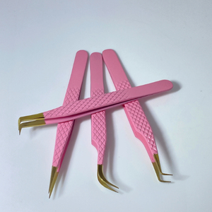 High Quality Stainless Steel Anti-Magnetic Durable Silver Diamond Grip Tweezers <b>Set</b> for Volume Eyelash Extension Eye - Product Image 6