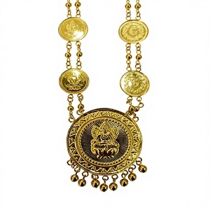 สร้อยคอทองคำแท้ 22K แบบคลาสสิกสำหรับงานหมั้น สร้อยยาวแบบดั้งเดิมสำหรับงานแต่งงานอินเดีย พร้อมตราประทับ - Product Image 1