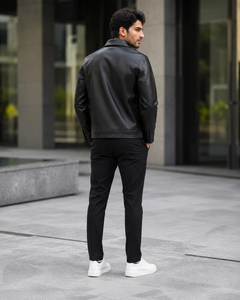 Men's Black Silk Moto <b>Jacket</b> <b>Yellow</b> W Logo Zipper Front Stand Collar Loose Fit Winter Style <b>Waterproof</b> Windproof High Street - Product Image 6