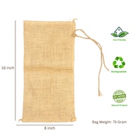 Sacs en toile de jute avec fermeture à cordon, sacs en toile de jute robustes, biodégradables, réutilisables, pour l'aménagement paysager, le jardinage, le contrôle de l'érosion