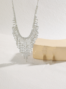 AMBER JEWELS Collier de luxe en argent 925 avec pampille en cristal, plaqué or 14 carats, unisexe, certifié IGI, ensemble de bijoux de fête, sertissage brillant - Product Image 3