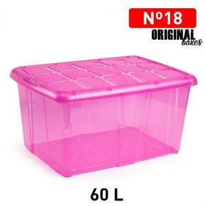 Caja de Almacenamiento de Plástico Transparente Rosa N18 CAJA con Capacidad de 60L, Diseño Apilable para Organizar y Clasificar Artículos del Dormitorio - Product Image 3