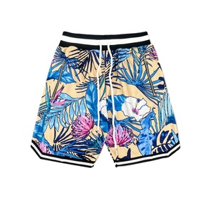 Custom Casual Floral All Over Print Sublimation Wholesale Double <b>Layered</b> Polyester Mesh Basketball Shorts for Men - Product Image 5