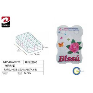 Bissu Toilet <b>Paper</b> 6 <b>Roll</b> Pack 12 Units Household Use - Product Image 1