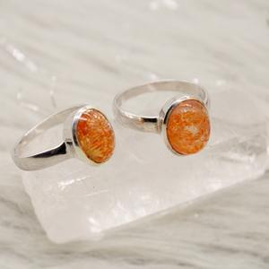 Bague en pierre de soleil d'Oregon, faite à la main, en argent sterling, avec pierre précieuse orange, bijou élégant pour femme - Product Image 5