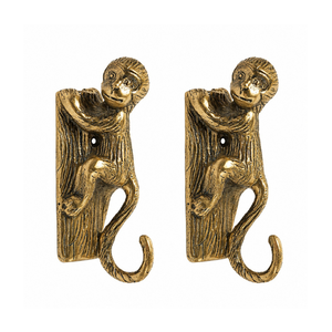 Decorative Monkey Wall <b>Hook</b> Antique Brass Finish Metal Wall Mounted Coat Key <b>Towel</b> Robe Hat <b>Hook</b> Vintage Home Decor Organizer - Product Image 1