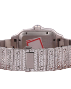 Reloj de Diamantes Redondos en Oro Blanco con Esfera Árabe para Bodas y Fiestas, Reloj de Cuarzo para Hombre Disponible a un Precio Accesible - Product Image 4