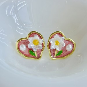 Boucles d'oreilles en argent pur, tendance automne-hiver, polyvalentes, fraîches, style goutte d'eau, perles françaises, bijoux simples en forme de fleur - Product Image 5