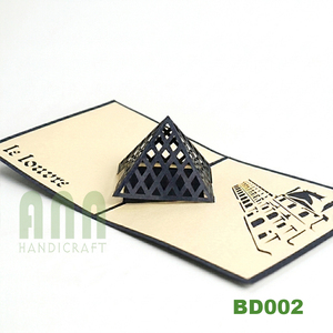 Tarjeta Pop-up 3D del Museo del Louvre, Papel Kraft de Alta Calidad, Artesanía Personalizada, Tarjeta de Felicitación Hecha a Mano, Recuerdo, Regalo/Estilo Artesanal ANN - Product Image 1