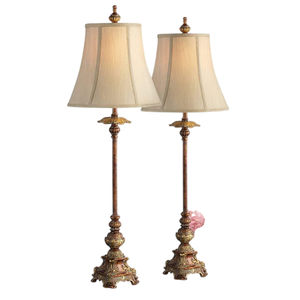 Lámpara de mesa de metal con diseño de ciervo dorado de lujo y pantalla de tela negra para mesas de comedor en el hogar y hoteles, accesorio de iluminación decorativo. - Product Image 1