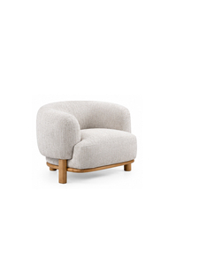 Fauteuil rembourré moderne avec pieds en bois, revêtement en tissu, design minimaliste pour salon, meubles de maison - Product Image 2