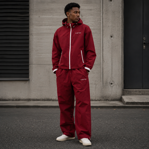 2 Zipper Nylon Windbreaker <b>Set</b> With Hood Custom Wholesale Factory Supplier USA Casual Winter Layering Jacket Pants Urban Outfit - Product Image 6