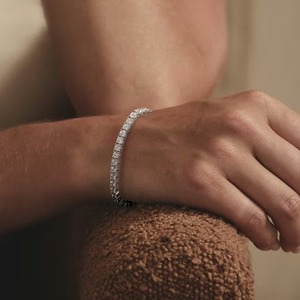 <b>Silver</b> Lab Diamond Tennis Bracelet 1.00ct F VS Quality Sterling <b>Silver</b> Unisex Luxury Bracelet Gift <b>for</b> Women <b>Men</b> - Product Image 4