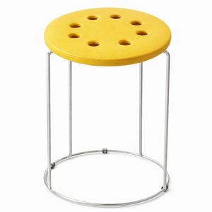 Portable <b>Plastic</b> <b>Stool</b> Chrome Metal Frame Lightweight Multipurpose Furniture Decoration Home Use Modern Design Living Room - Product Image 5