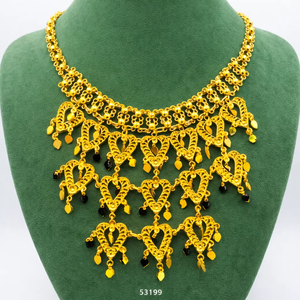 MOLL JEWELLERS - Cadena de Eslabones con Diseño de Hojas, Chapada en Oro, con Circonitas Naturales, para Mujer, Elegante y Moderna, Certificada por Terceros - Product Image 1