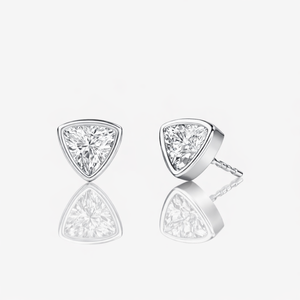 Pendientes de tuerca con diamante trillón de 1 quilate al por mayor en oro macizo de 14K, pendiente solitario minimalista con diamante cultivado en laboratorio para ella - Product Image 3