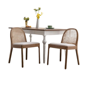 เก้าอี้รับประทานอาหารทำจากไม้สักพร้อมหวายธรรมชาติส่งตรงจากโรงงานในบ้านจากชวาอินโดนีเซีย - Product Image 3