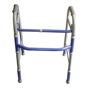 Height Adjustable Light Weight Foldable <b>Walker</b> Blue Silver <b>Frame</b> Home Use Manual Mobility Aid with 120kg Capacity - Product Image 6