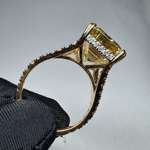 Emerald Cut Yellow <b>Diamond</b> <b>Ring</b>, 18K Gold Statement Jewelry, Luxury Bespoke Engagement <b>Ring</b> - Product Image 4