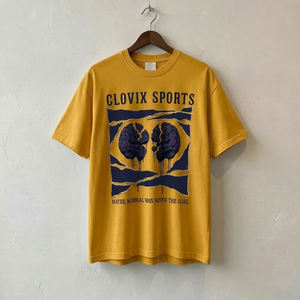 Camiseta Gráfica de Algodón de Primera Calidad para Hombre, Estilo Urbano, Holgada, Informal, con Logotipo Personalizado Estampado - Product Image 5