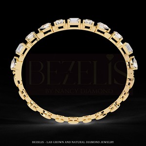 Impresionante Pulsera de Diamantes Cultivados en Laboratorio con Corte Mixto en Oro Amarillo de 14K, Joyería Fina con Múltiples Formas - Product Image 4