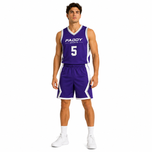 Ensemble de maillots et shorts de basketball personnalisés par sublimation, séchage rapide, respirant, pour hommes, enfants, tenue d'équipe professionnelle, kit de sport - Product Image 3