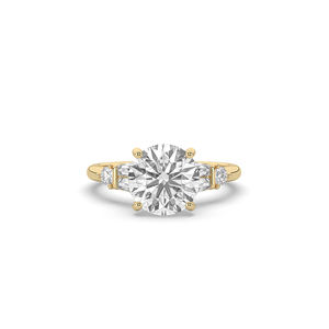 Elegante Anillo de Diamante Redondo Cultivado en Laboratorio de 3.22Ct, Corte Brillante, Estilo Único, Ligero y Cómodo, Oro Amarillo y Blanco de 10K y 14K - Product Image 1