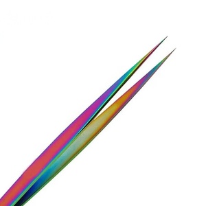 แหนบสแตนเลสสีรุ้ง ปลายเรียบ สำหรับติดขนตาปลอม - Product Image 6
