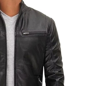 Veste en cuir gaufré croco de haute qualité, veste de motard en cuir véritable, vêtements d'extérieur de luxe pour hommes, sur mesure, vente en gros - Product Image 2