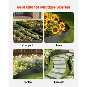 Bordo per Giardino in Acciaio Resistente alla Ruggine 40 X 8, Bordatura Metallica Pieghevole per Paesaggistica, Confezione da 3 per Prato, Giardino e Paesaggistica con Pietre - Product Image 6
