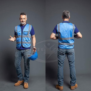 Gilet de sécurité pour hommes respirant de haute qualité certifié CE, couleur personnalisée, logo personnalisé pour la vente en ligne - Product Image 6
