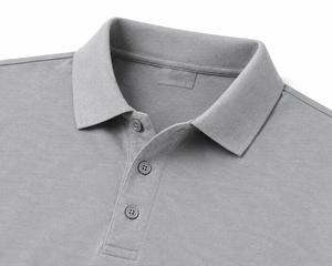 Polo homme à manches courtes en coton, coupe classique, boutonné, design uni, tissu jersey respirant - Product Image 6