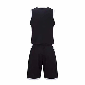 เสื้อกีฬาบาสเก็ตบอลแบบไม่มีแขน คอวี แต่งแถบสีตัดกัน พร้อมกางเกงขาสั้น สั่งผลิตได้ในจำนวนน้อย - Product Image 5