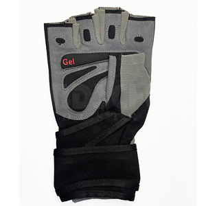 Gants de musculation professionnels gris et noirs avec bandes de maintien robustes pour les poignets |   Poignée antidérapante de qualité supérieure pour un équipement de musculation ultime - Product Image 5
