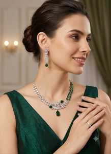 Fancy Collection High Quality Alloy Gold Plated Classic Imitation Pearl Claw Setting Necklace Earring <b>Set</b> Wedding Jewelry - Product Image 1