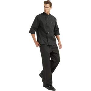 2025เสื้อเชฟแขน3/4สำหรับทั้งชายและหญิงเสื้อโค้ทผ้าทอแขนยาวและสั้นสำหรับทำอาหารและกางเกงในห้องครัว - Product Image 3