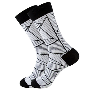 Chaussettes décontractées unisexes pour hommes, en coton respirant, colorées, avec imprimé graphique abstrait fantaisie, chaussettes de printemps - Product Image 4