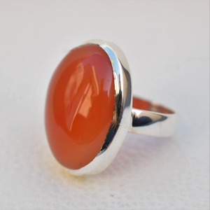 Magnifique bague en cornaline naturelle, argent 925, bijoux en pierres précieuses faits à la main, bague unisexe - Product Image 2