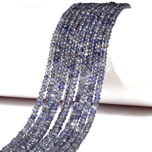AAA Quality Faceted Iolite Rondelle Beads 2.5-<b>3mm</b> 13 Inches Strands For Jewellery Making - Product Image 4