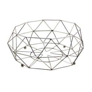New Arrival Modern Design Sides Decagon Metal Designer <b>Basket</b> White Color classic style Stogare <b>Basket</b> for Kitchen & <b>Table</b> Top - Product Image 1