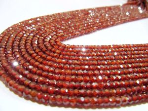 Perles facettées en zircone cubique rouge CZ, 3 mm, brin de 13 pouces de long - Product Image 1