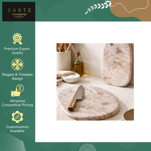 Plateau de service en marbre de luxe, planche à découper en bois, plateau à fromage, articles de cuisine et de table faits à la main de qualité supérieure, très demandés - Product Image 5