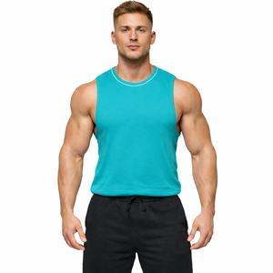 Camiseta Deportiva sin Mangas para Hombre, 220GSM, Algodón, Transpirable, Informal, para Verano, Personalizable OEM - Product Image 3