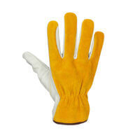 Premium Cow Grain Leather Safety <b>Cuff</b> Anti-Slip Palm Split Leather Back Driver Gloves for Industrial Construction General Work - Product Image 2