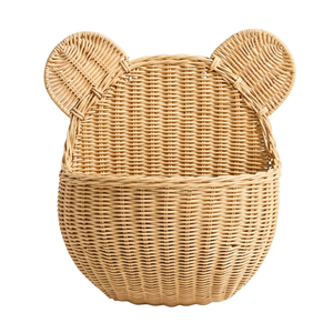 Hot Selling Hanging Apple Design Rattan <b>Wall</b> <b>Basket</b> Decor Art for Kids <b>Wall</b> <b>Storage</b> Children's Furniture Wholesale Vietnam - Product Image 1
