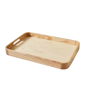 Luxury <b>Table</b> Top Wooden Serving <b>Tray</b> Brown Finished Rectangle Kitchenware Home and Hotel Use Round Food Serving <b>Tray</b> - Product Image 3