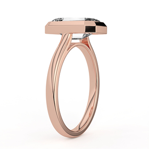 แหวนหมั้นเพชรทรงเหลี่ยมมรกต 2.50 กะรัต ทองคำแท้ 14K 18K เพชรเลี้ยงในห้องปฏิบัติการ ฝังแบบ Bezel ดีไซน์เรียบหรู แหวนแต่งงานแบบ Solitaire ทรง Step Cut - Product Image 6