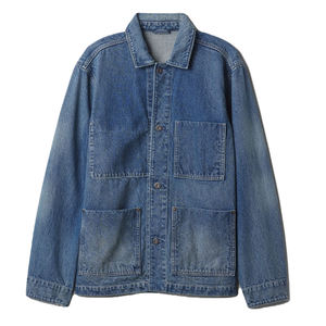 Chaqueta de mezclilla para hombre, estilo clásico, con botones, bolsillos en el pecho, corte holgado, estilo boyfriend. - Product Image 1