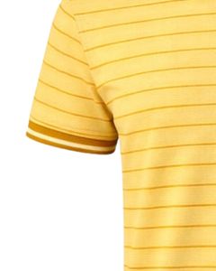 Polo a Rayas Amarillo Mostaza para Hombre con Bolsillo en el Pecho, Algodón, Corte Clásico, Manga Corta, Casual, Verano, Fabricante, Suministro al por Mayor - Product Image 4